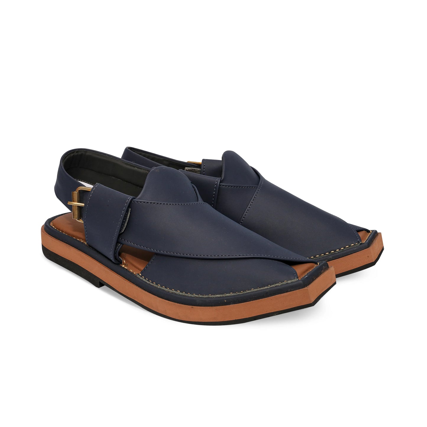 Medicated Blue Leather Peshawari Sandal