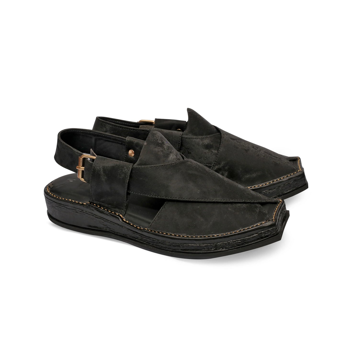 Medicated Black Velvet Peshawari Sandal
