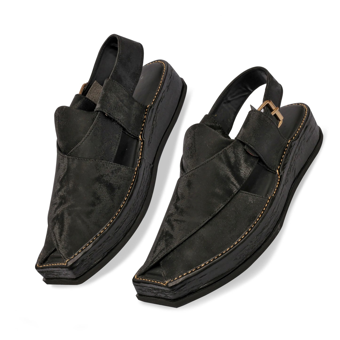 Medicated Black Velvet Peshawari Sandal