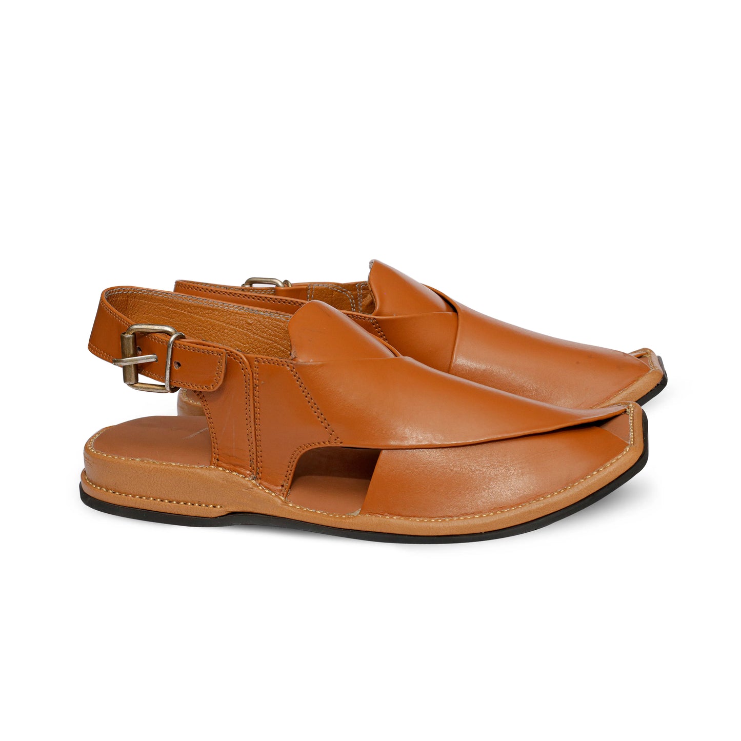 Medicated Mustard Leather Peshawari Sandal