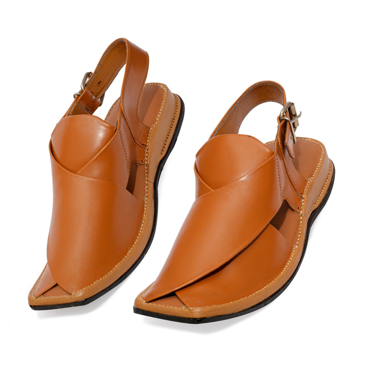 Medicated Mustard Leather Peshawari Sandal
