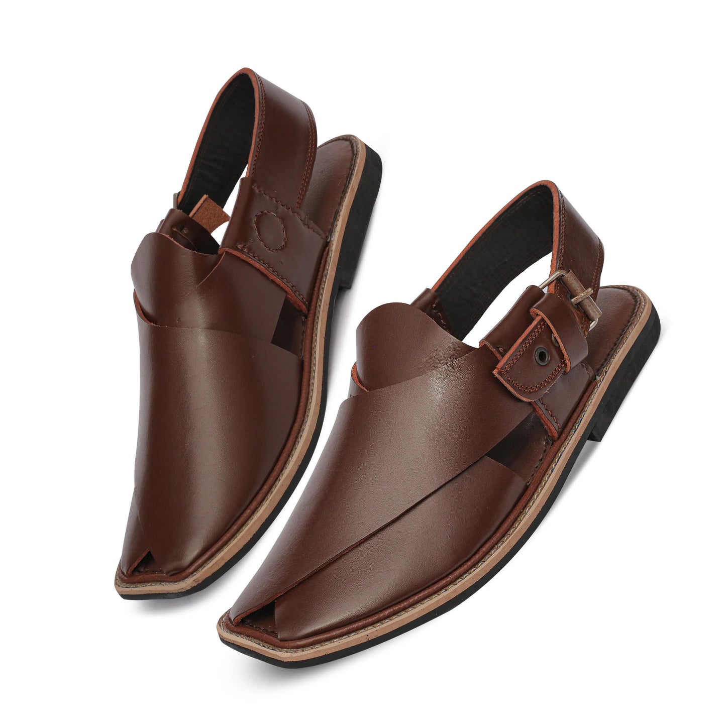 Medicated Single Sole Brown Peshawari Sandal