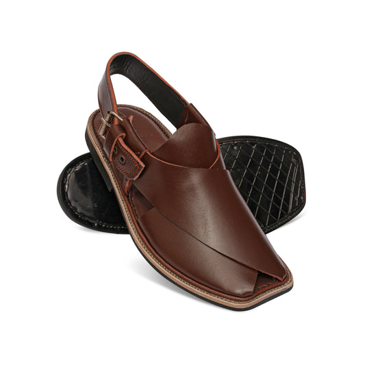 Medicated Single Sole Brown Peshawari Sandal