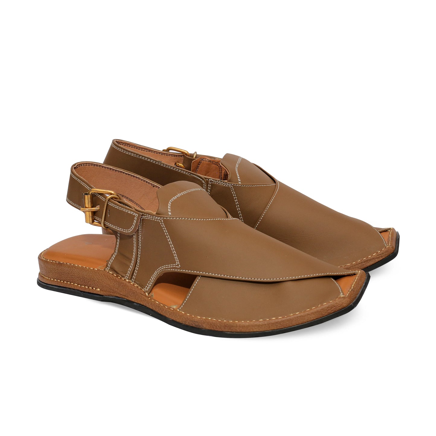 Medicated Light Brown Peshawari Sandal