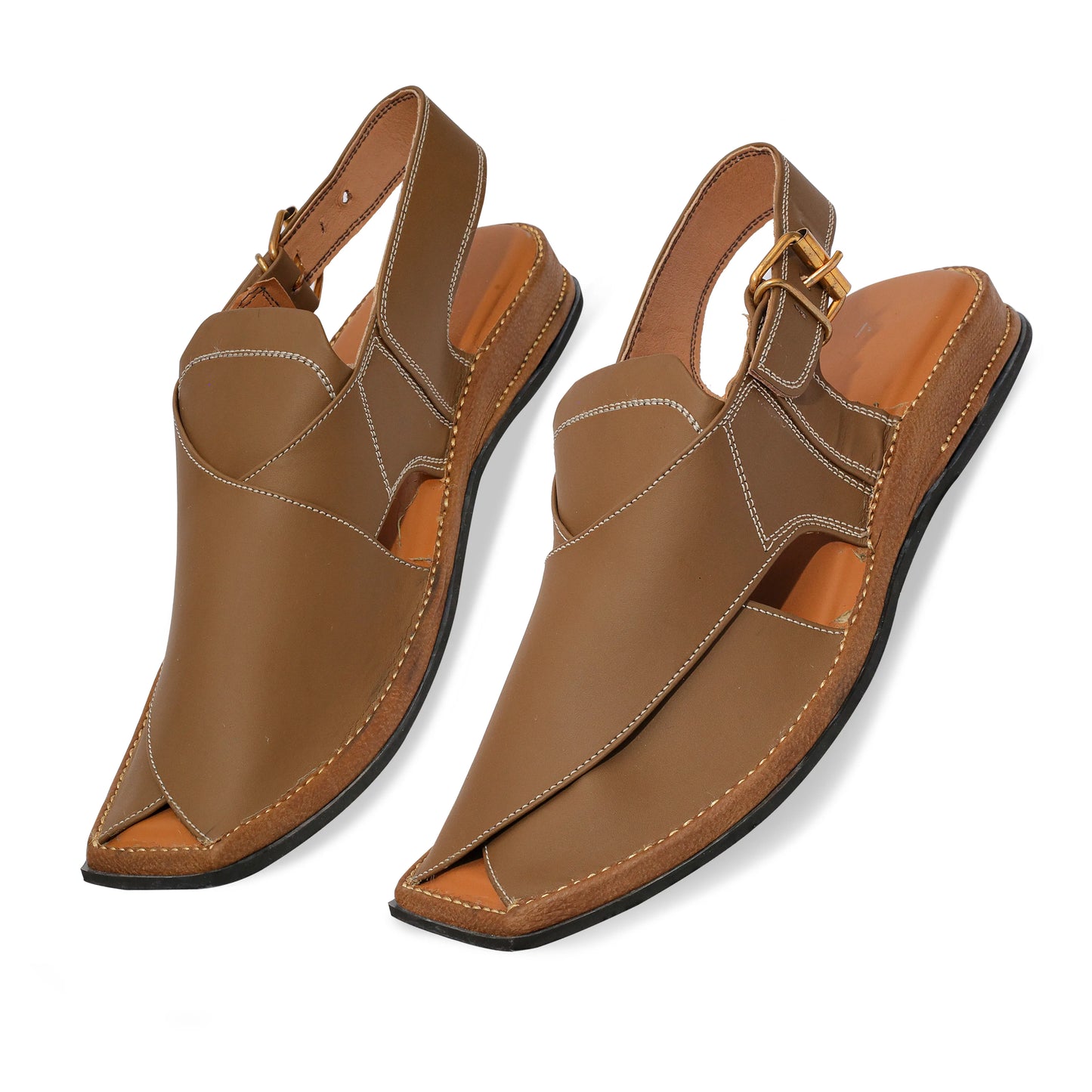 Medicated Light Brown Peshawari Sandal