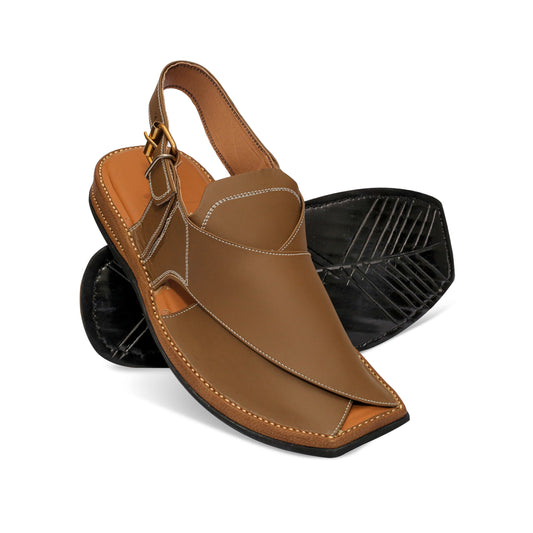 Medicated Light Brown Peshawari Sandal