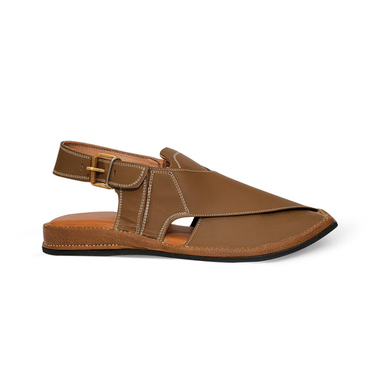 Medicated Light Brown Peshawari Sandal