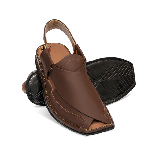 Medicated Brown Leather Peshawari Sandal