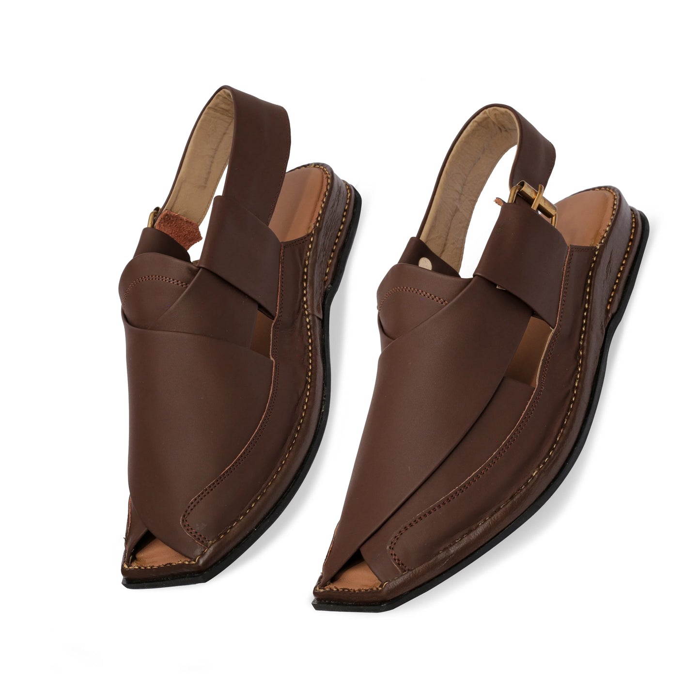 Medicated Brown Leather Peshawari Sandal