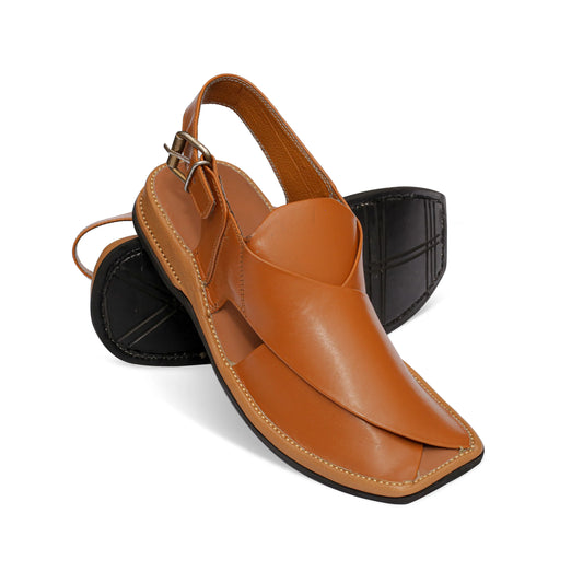 Medicated Mustard Leather Peshawari Sandal