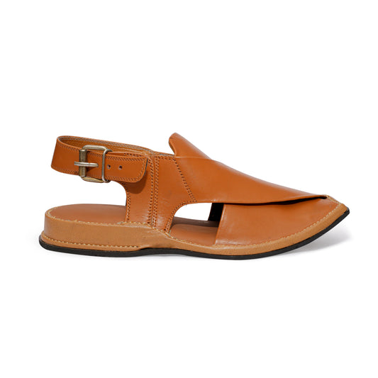 Medicated Mustard Leather Peshawari Sandal